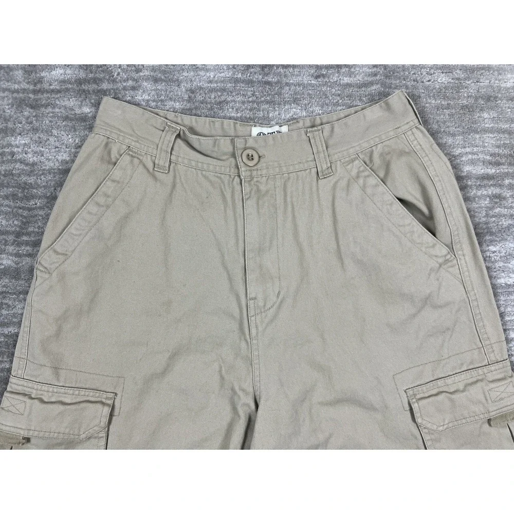 OTB Cargo Shorts Mens 32 Tan One Tough Brand Khaki Cotton Utility Drawstring Hem